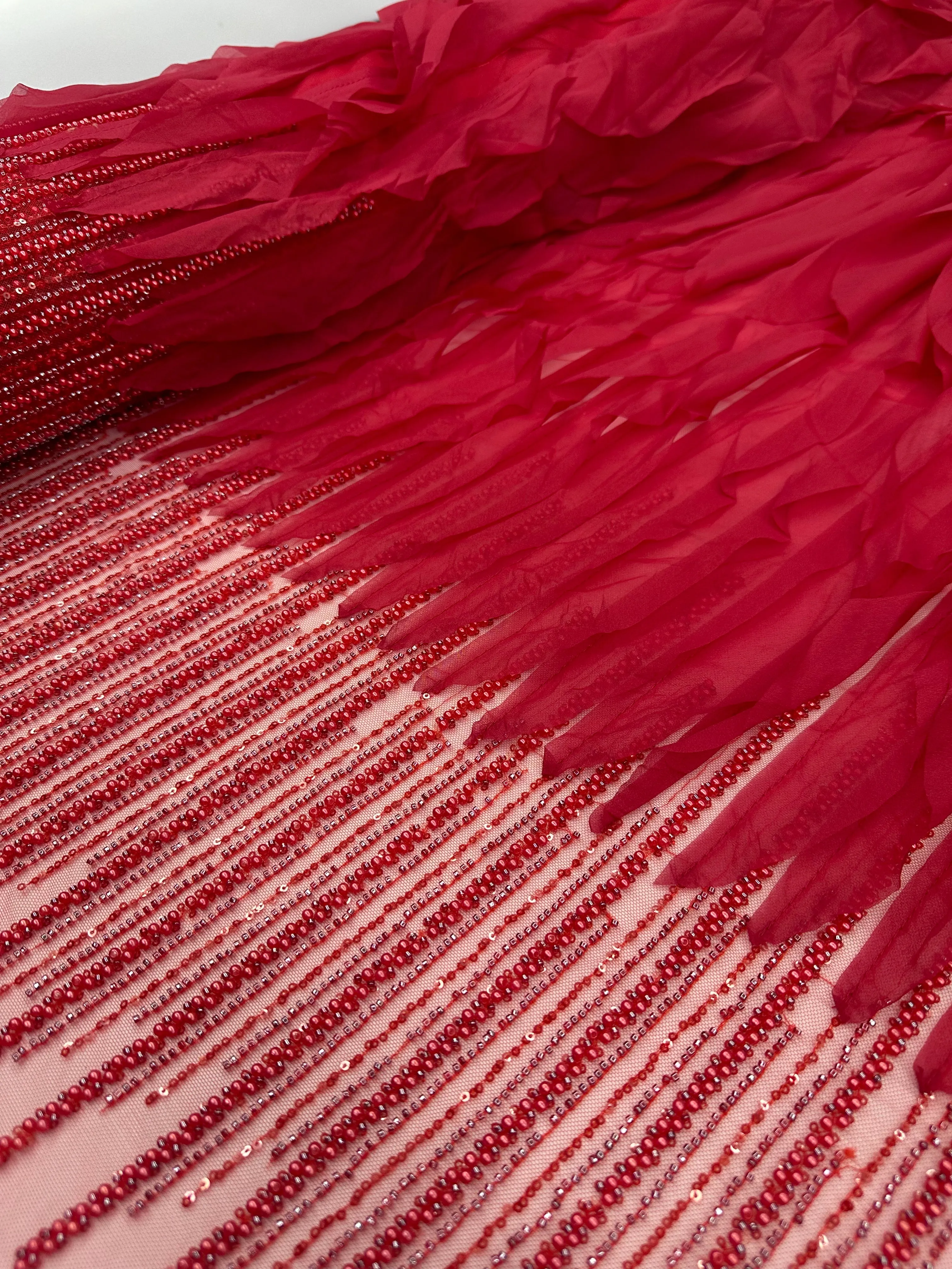 Beaded Frill - Red