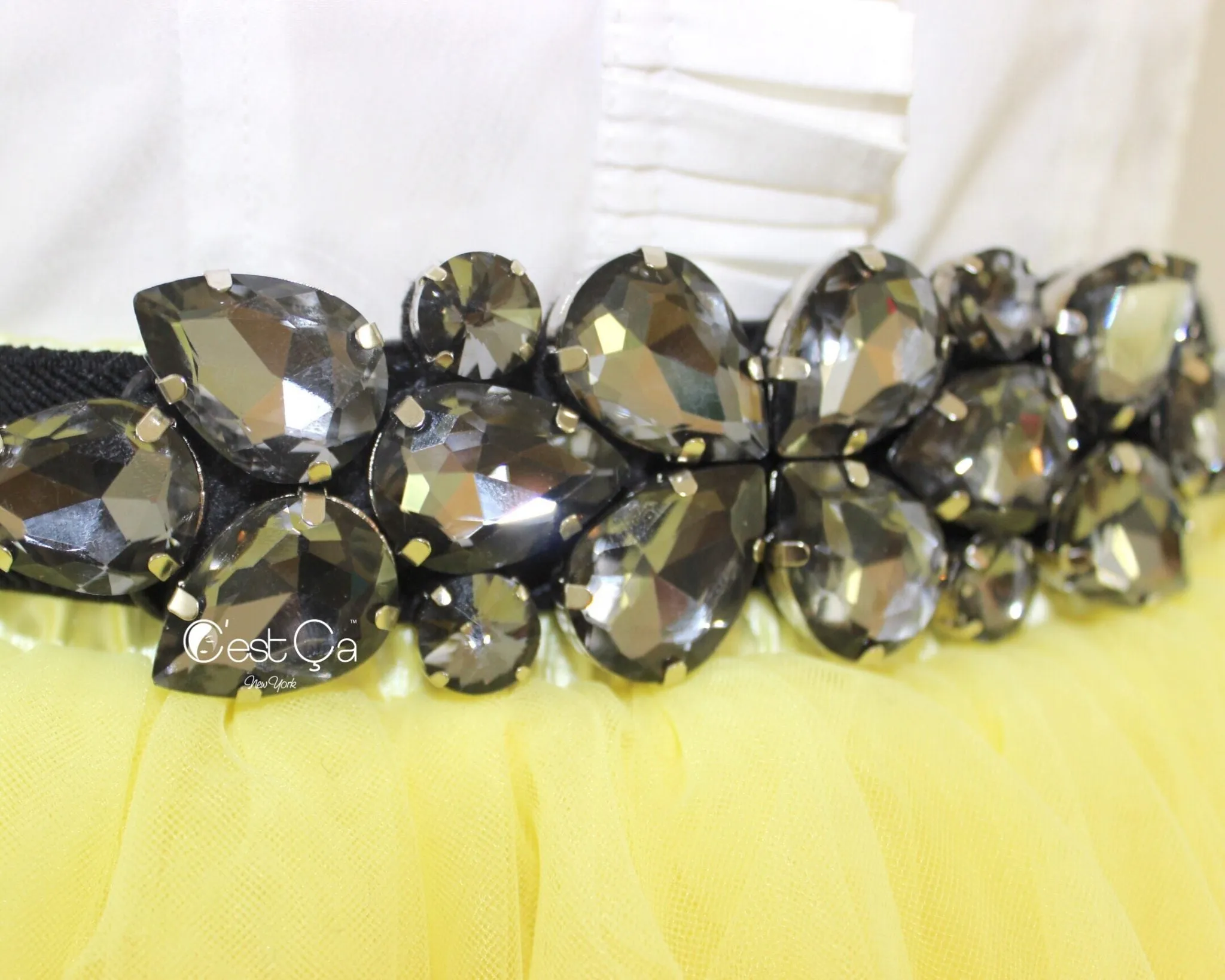 Black Crystal Stretchy Belt