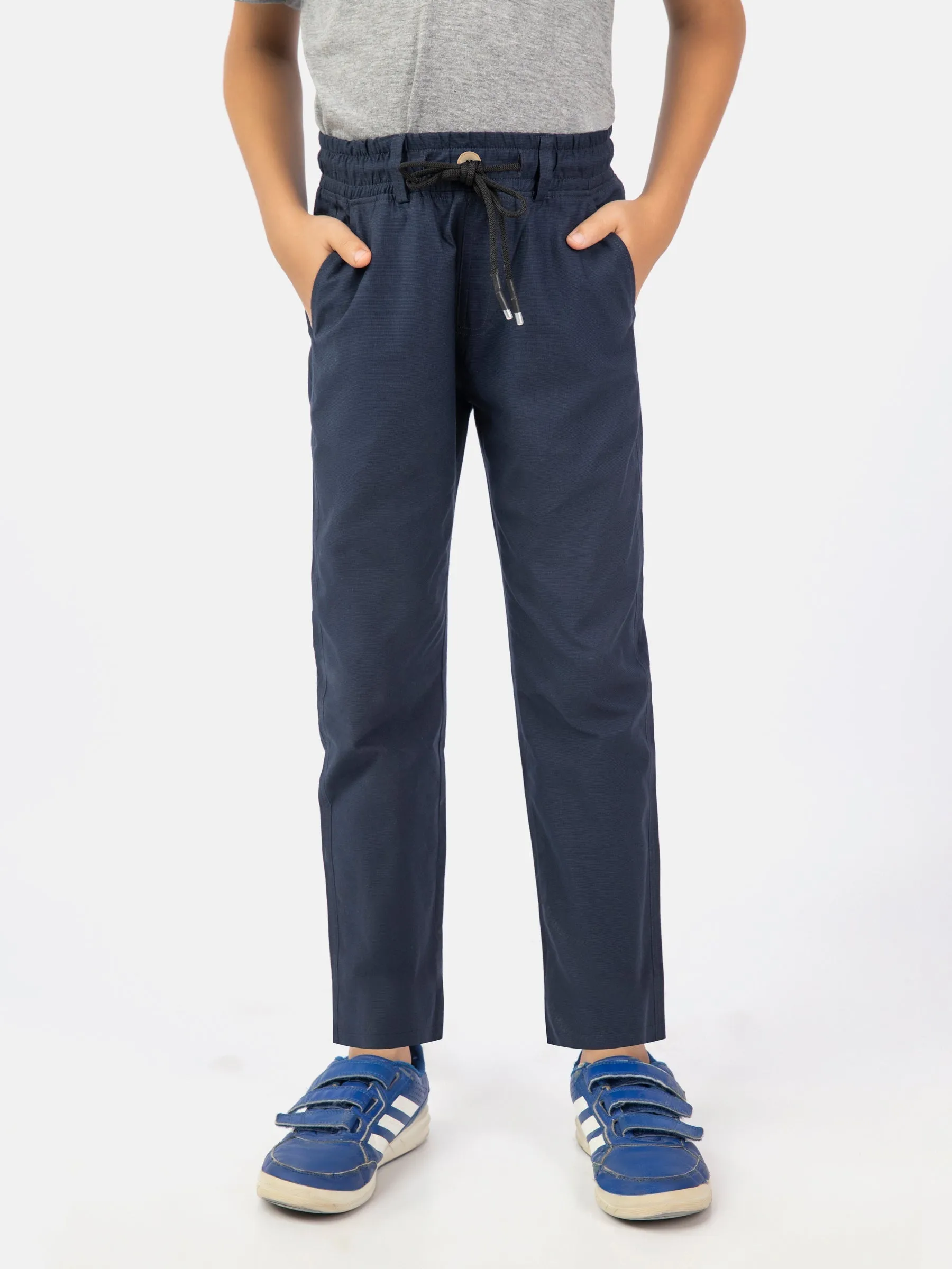 Blue Structured Jogger Pant