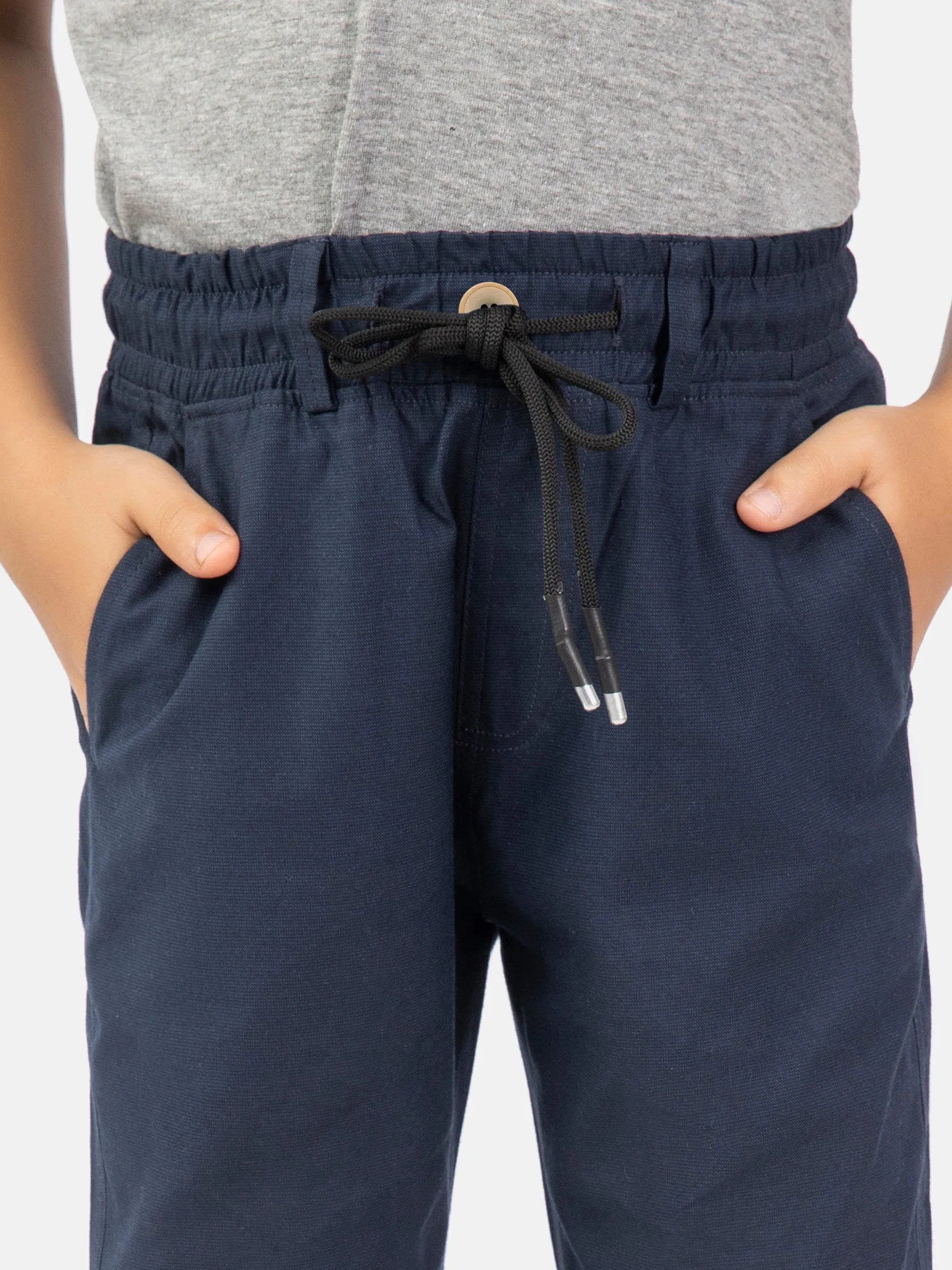 Blue Structured Jogger Pant