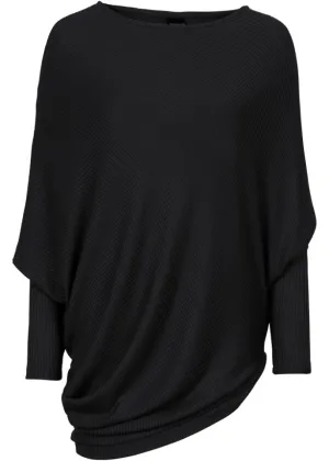 Bodyflirt oversized sweater with asymmetrical hem, black