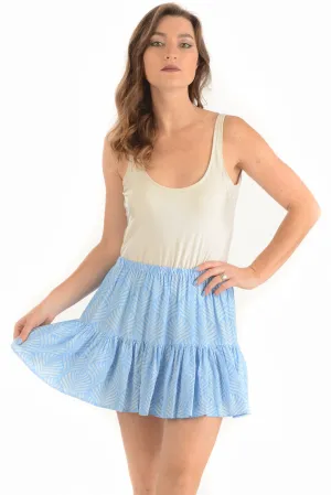 Boho Skirt / Periwinkle Palm