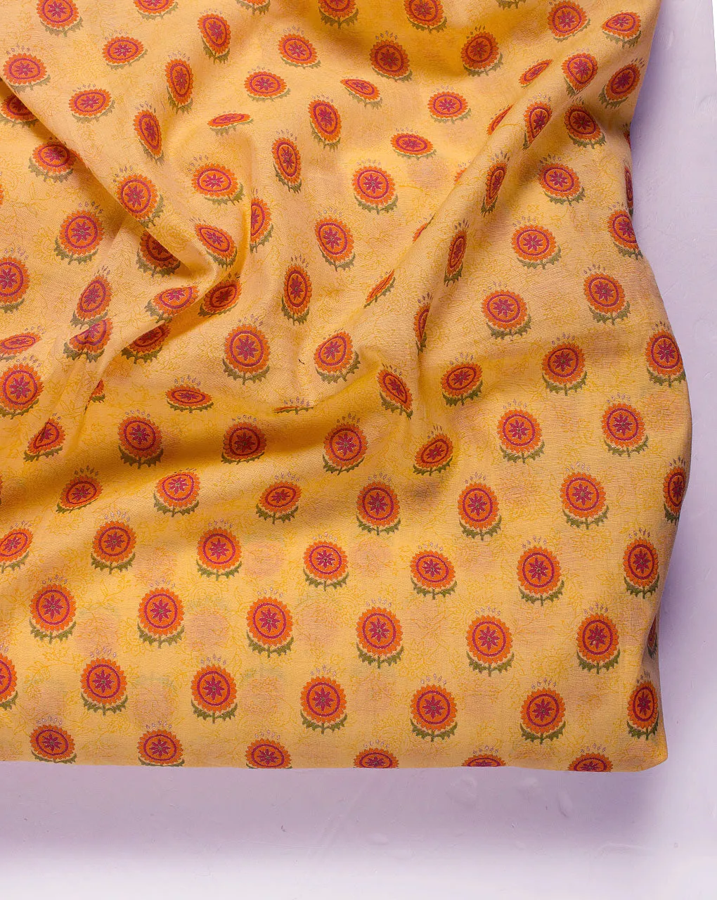 Booti Foil Hand Block Chanderi Fabric