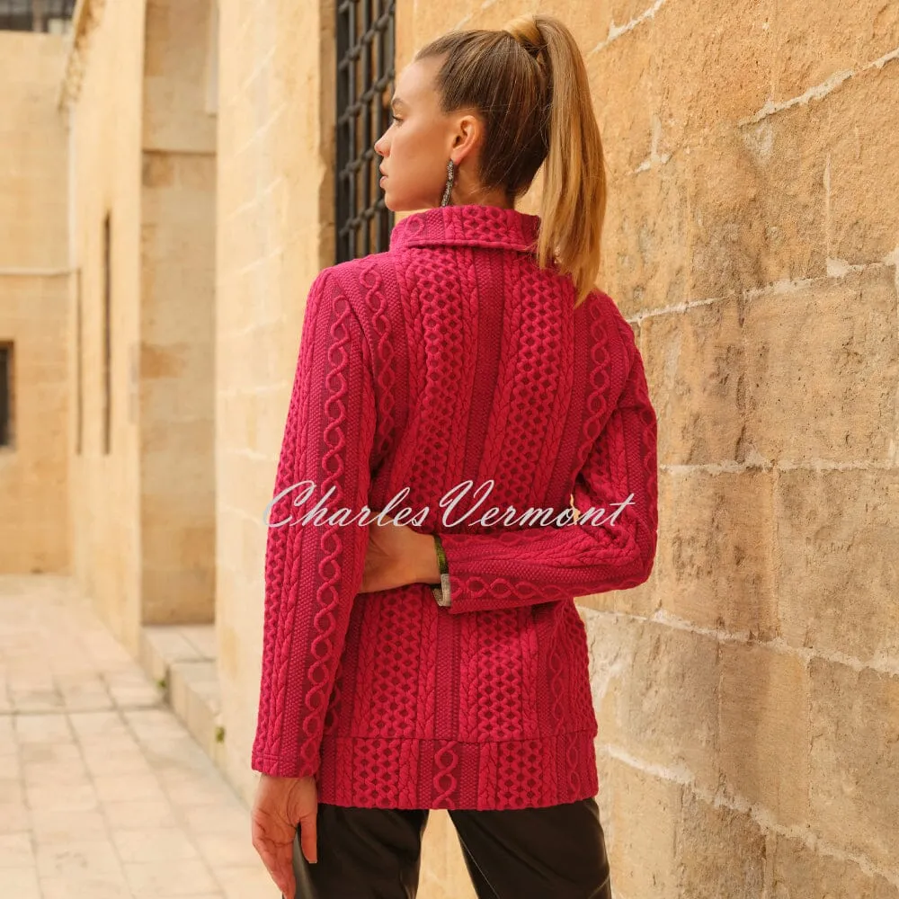 Dolcezza 'Colourful Sporty Chic' Patterned Jacket - Style 74202 (Fuchsia)