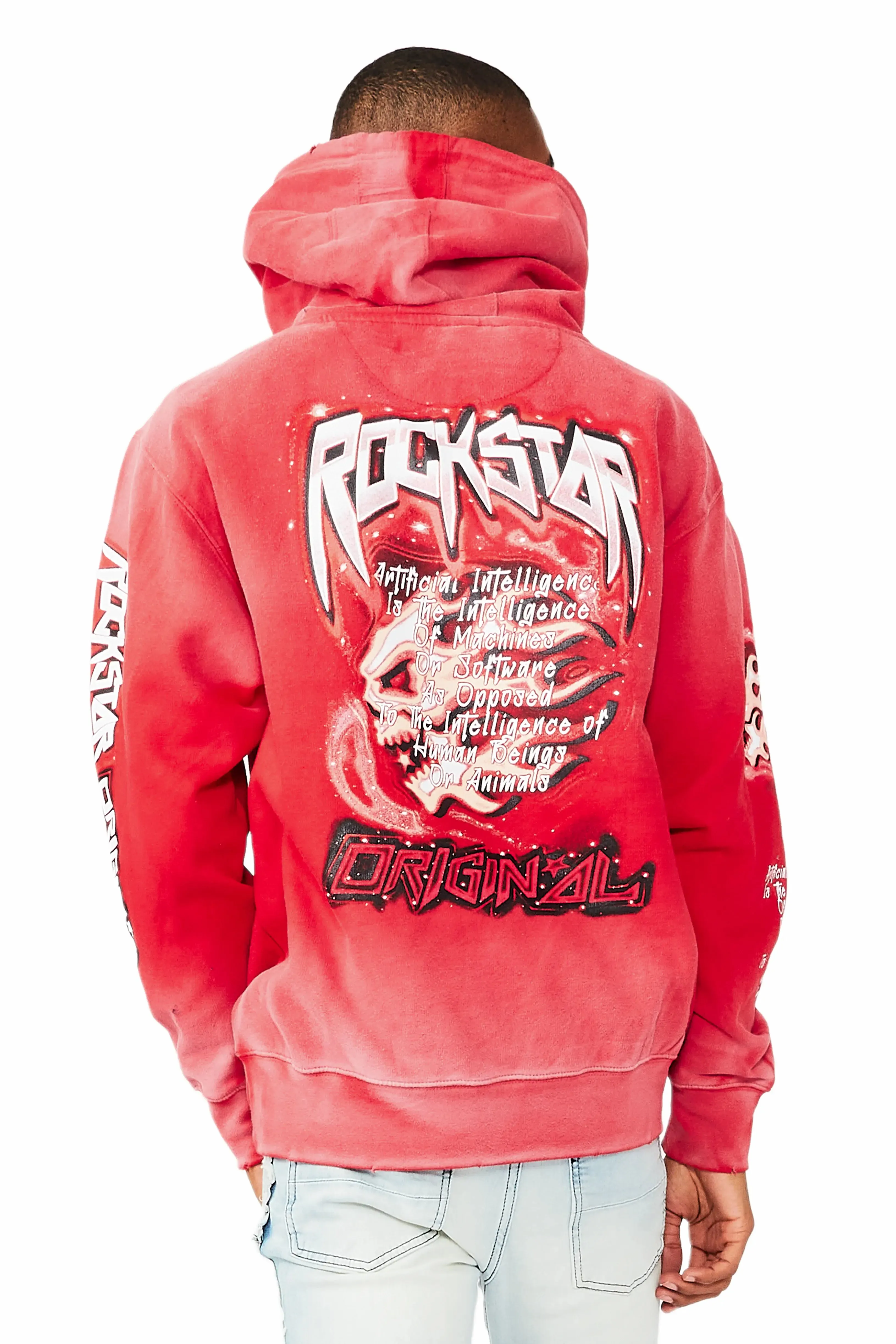 Ganen Red Graphic Hoodie