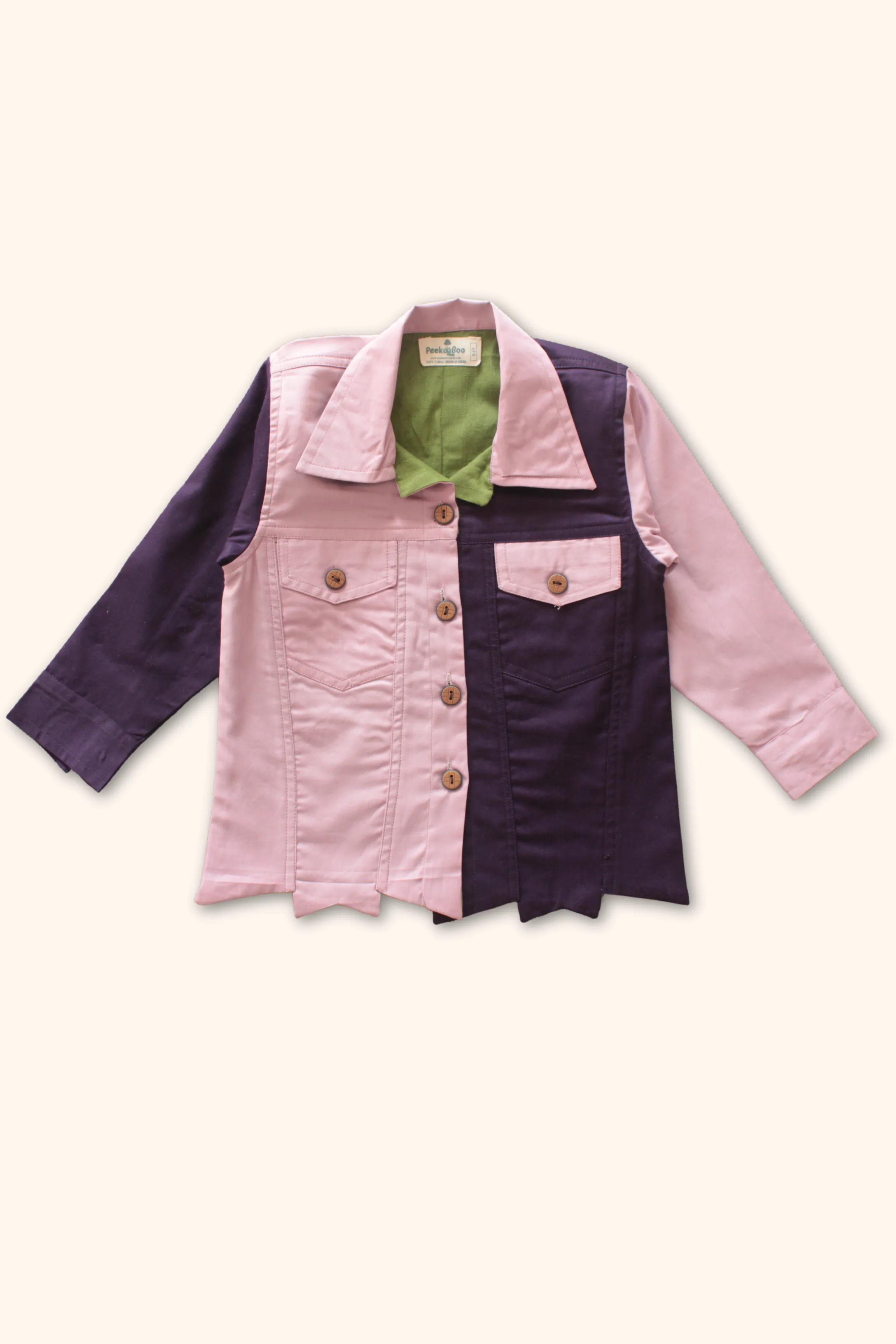 Girls Casablanca Color Block Shacket with Pants Set - Pink & Purple