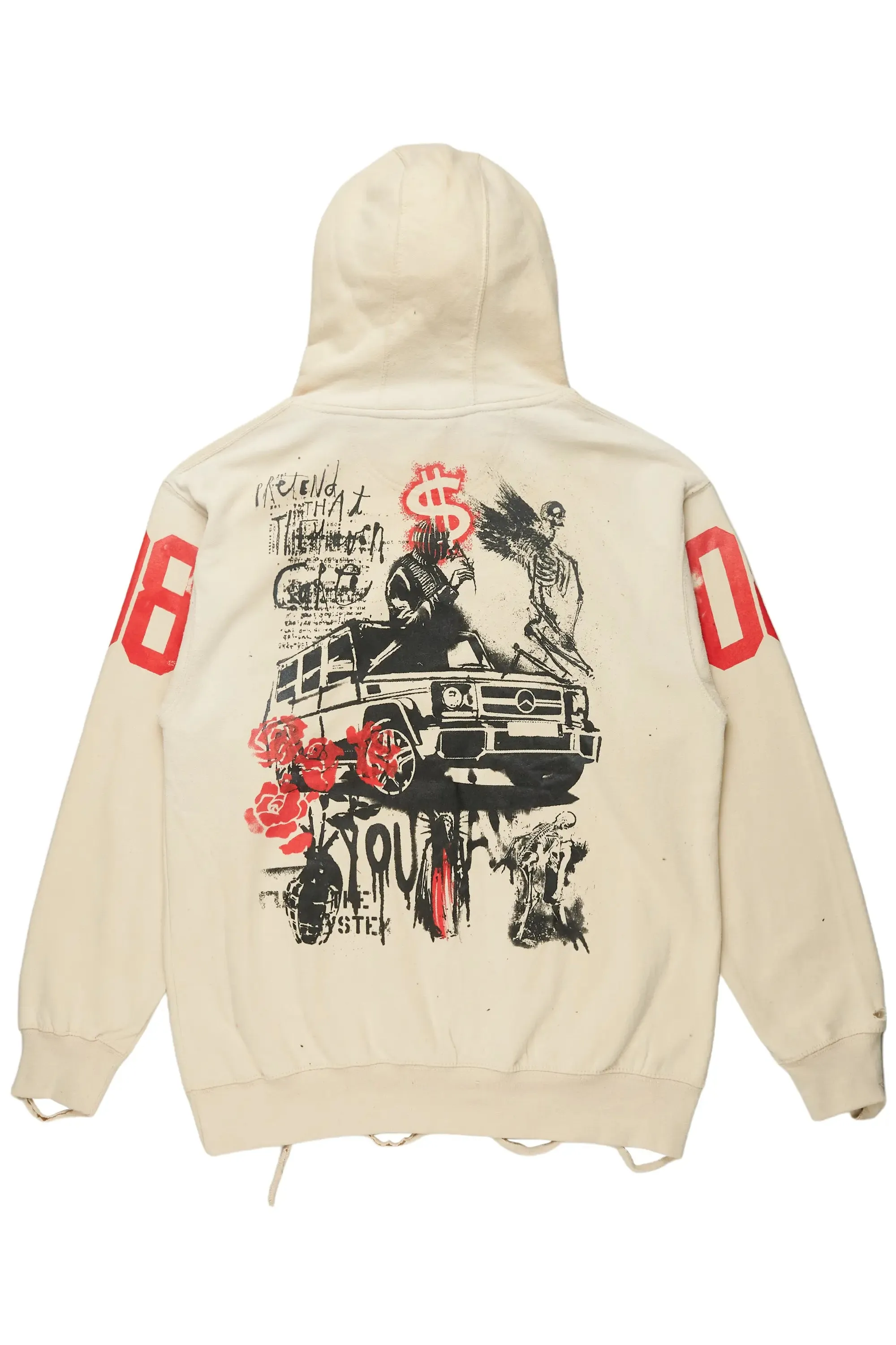 Grill Beige Graphic Hoodie