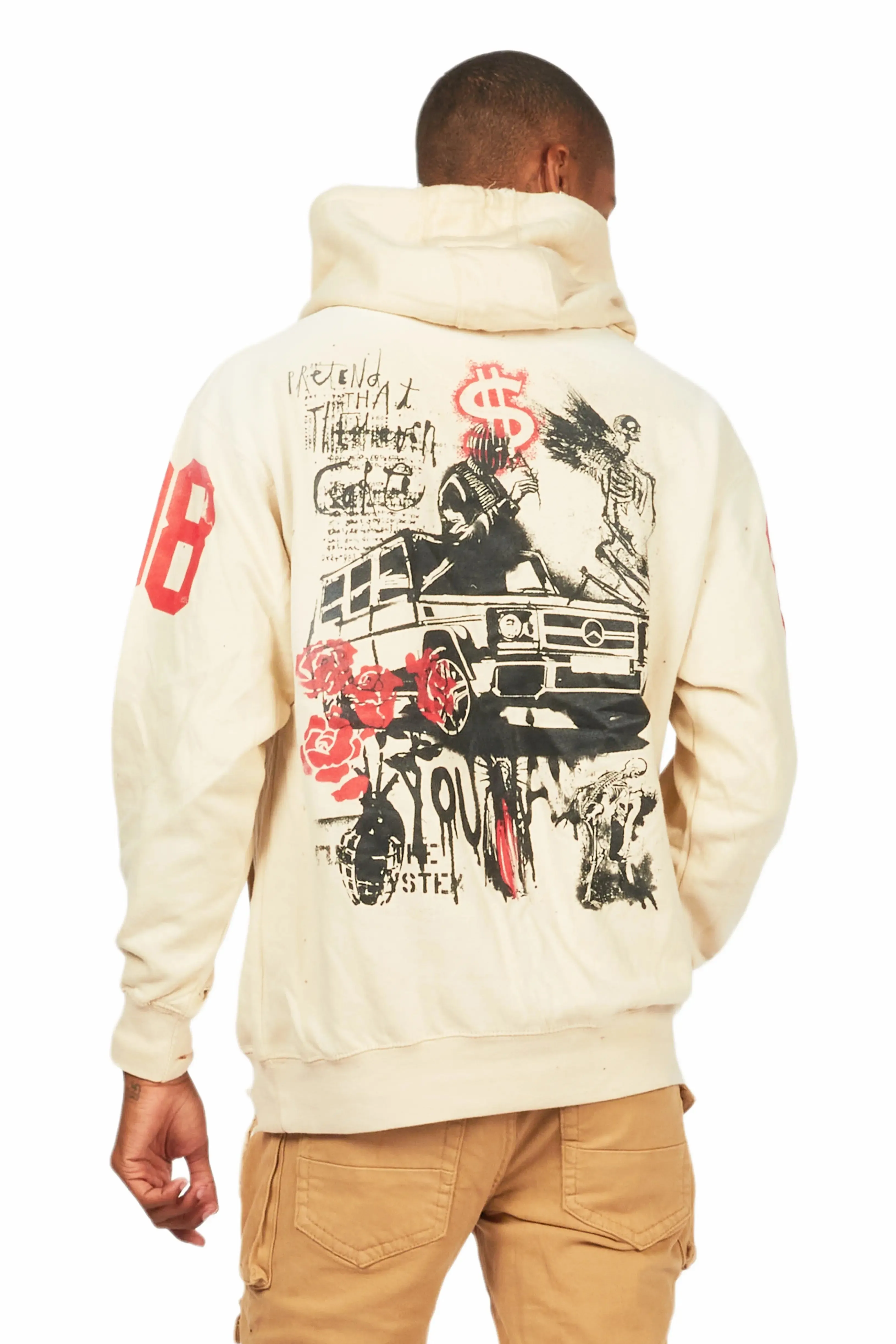 Grill Beige Graphic Hoodie