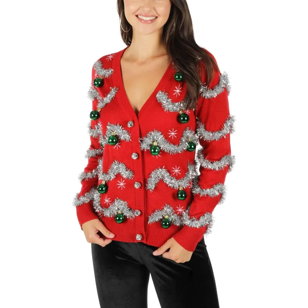 Holiday Sweater With Reindeer And Snowflake Design