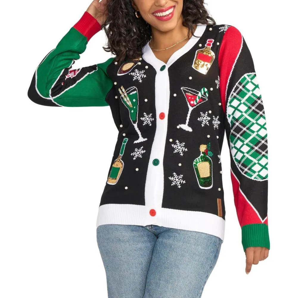 Holiday Sweater With Reindeer And Snowflake Design