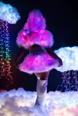 J. Valentine Light-Up Faux Fur Belted Skirt - Festival Wear