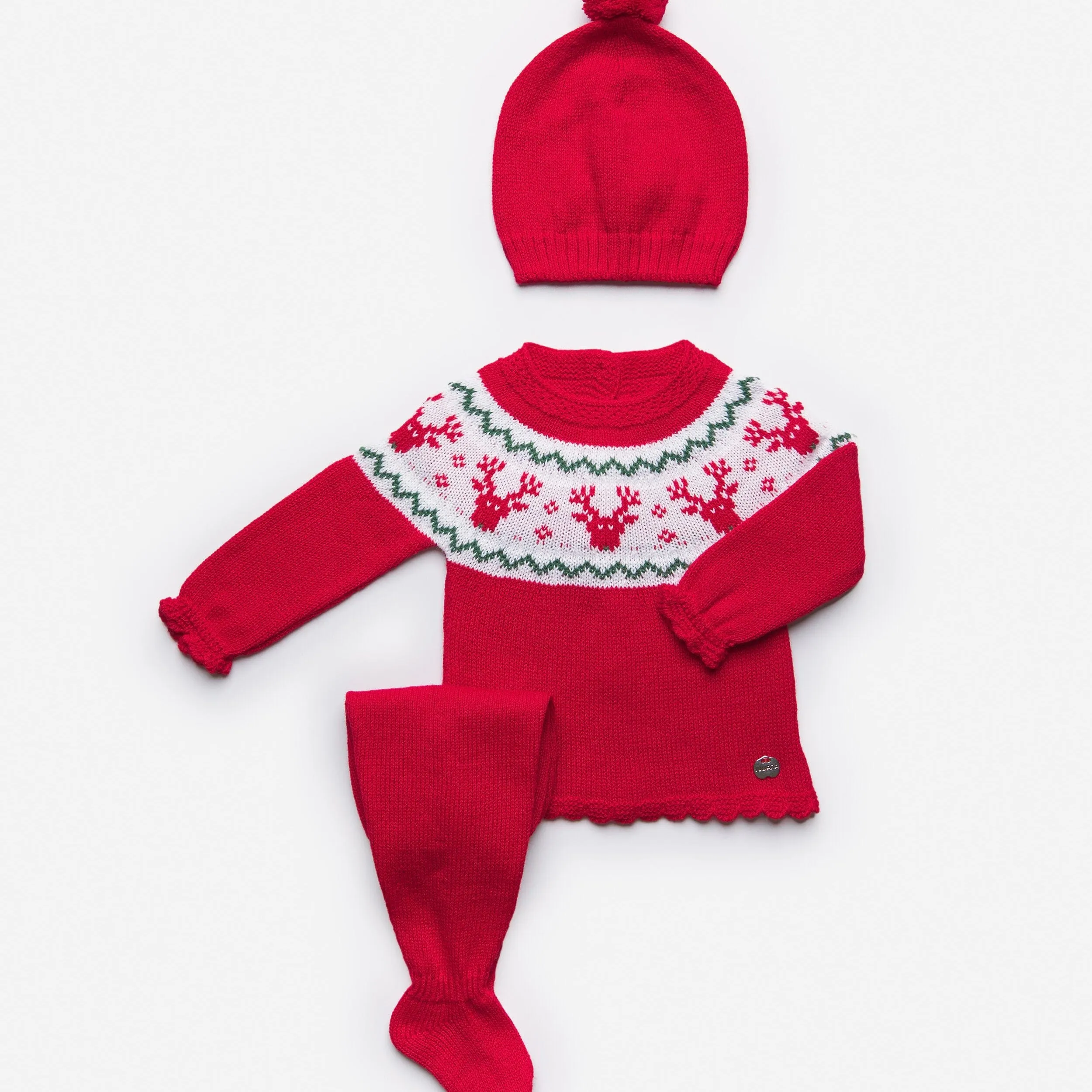 Juliana - Three Piece Reindeer Set - Red