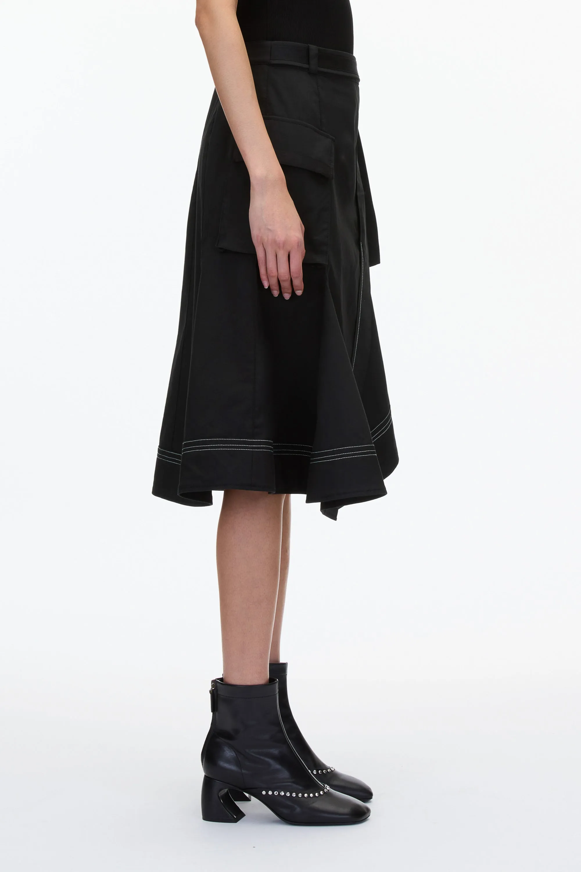 Layered Flounce Cargo Skirt