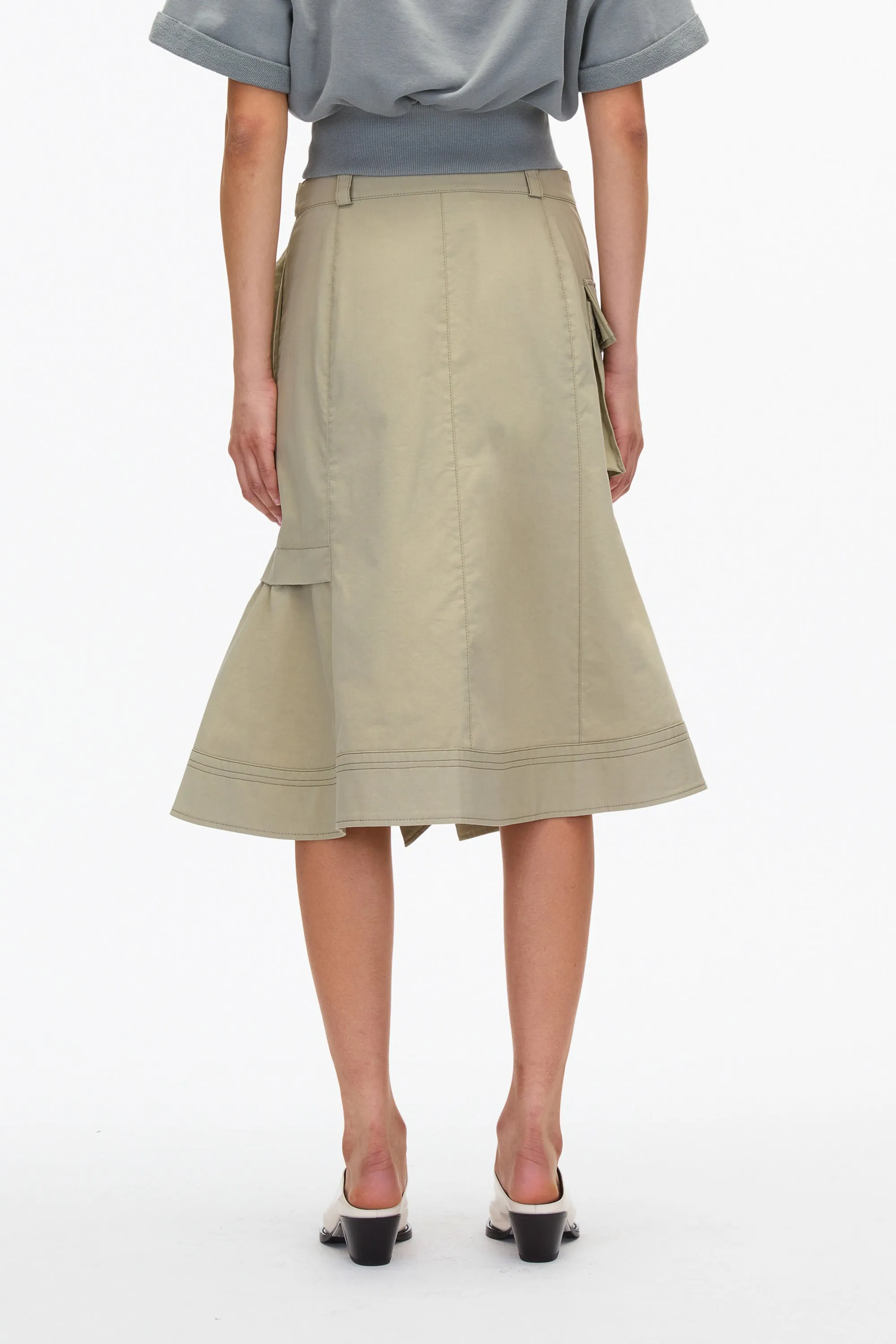 Layered Flounce Cargo Skirt