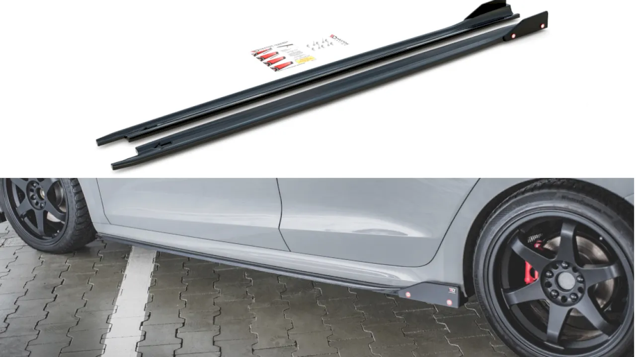 Maxton Design - SIDE SKIRTS DIFFUSERS V.2   FLAPS SKODA OCTAVIA RS MK4