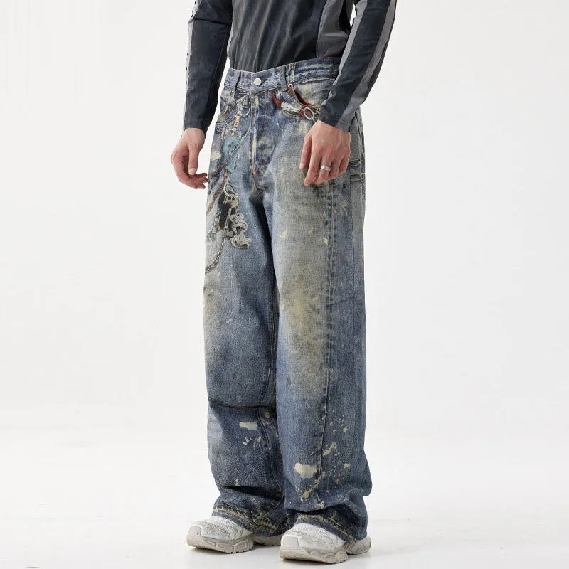 Men's Trendy Hip-Hop Jeans - Loose Fit