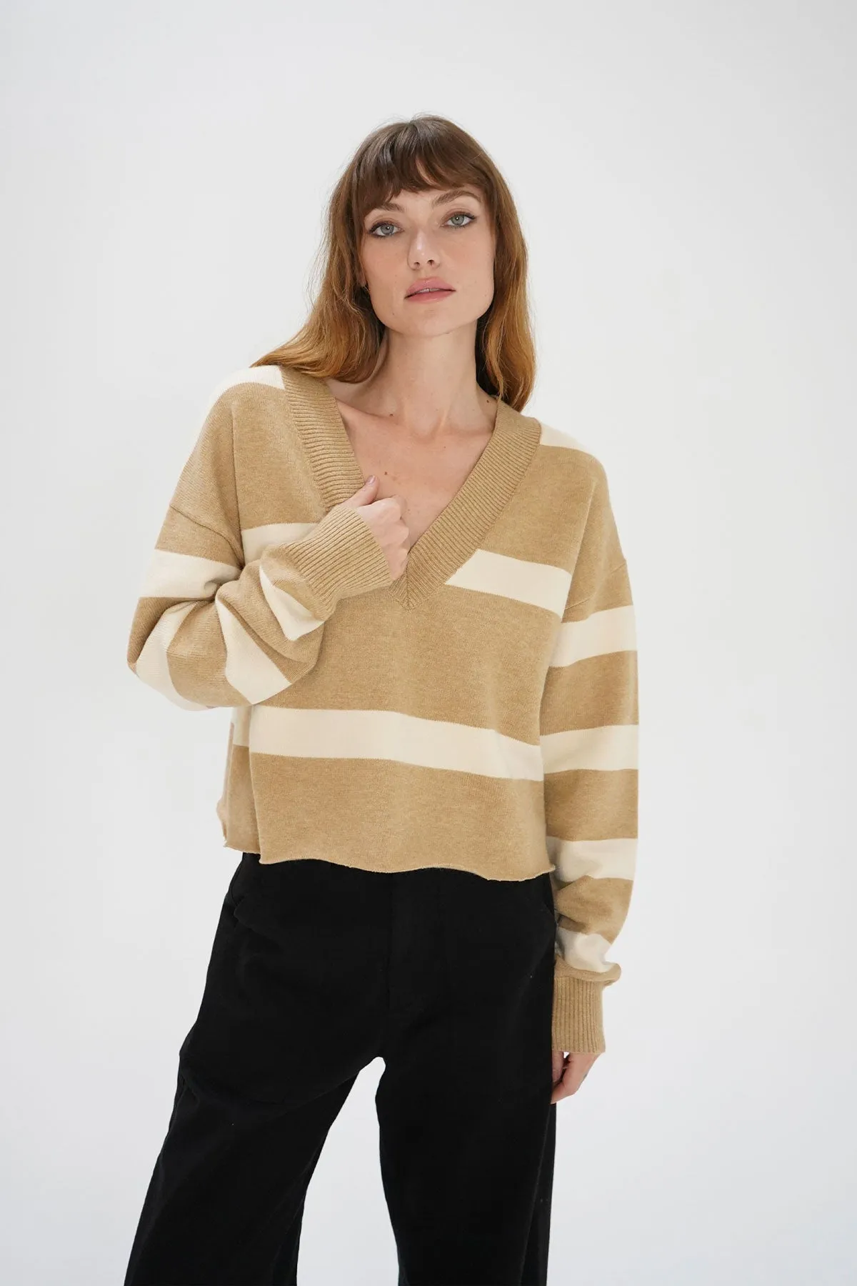 Morjana Sweater - Camel Stripe