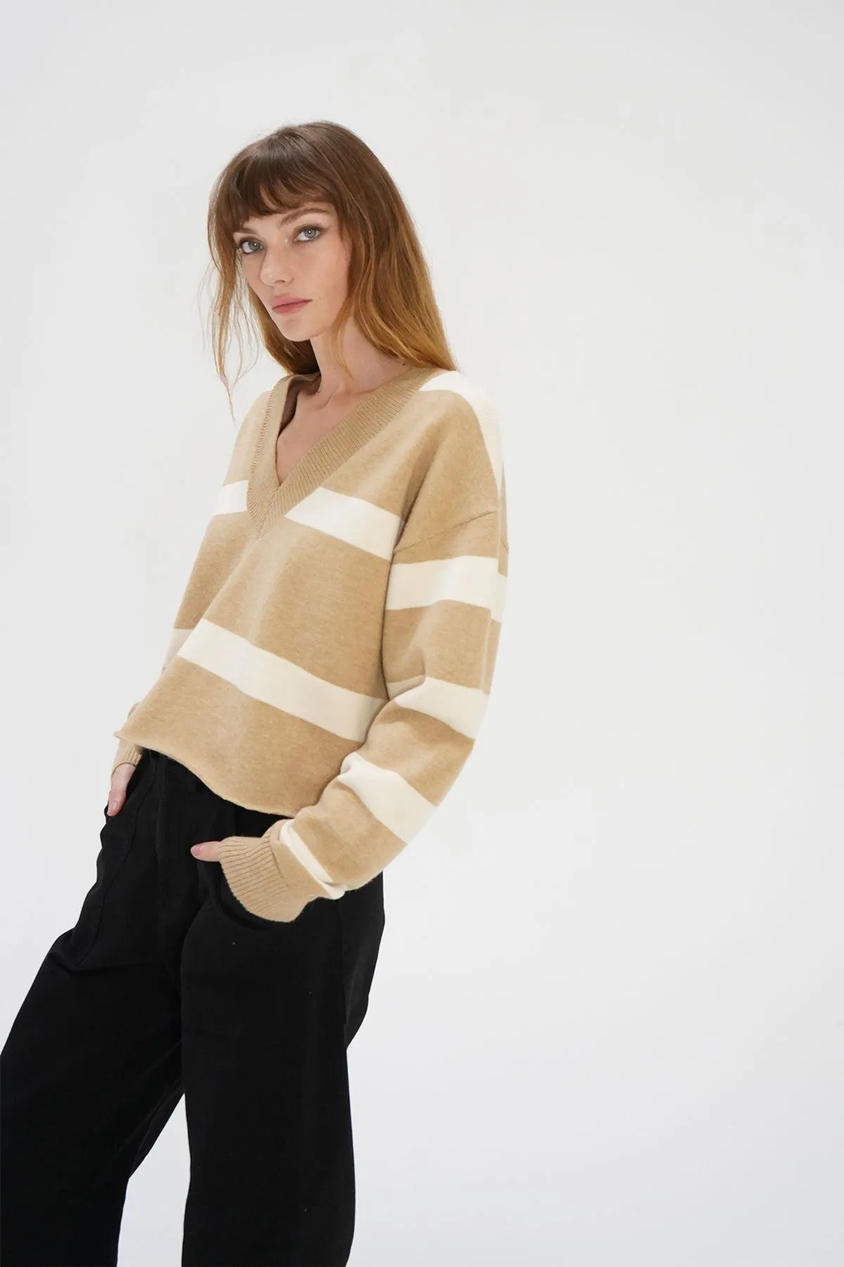 Morjana Sweater - Camel Stripe