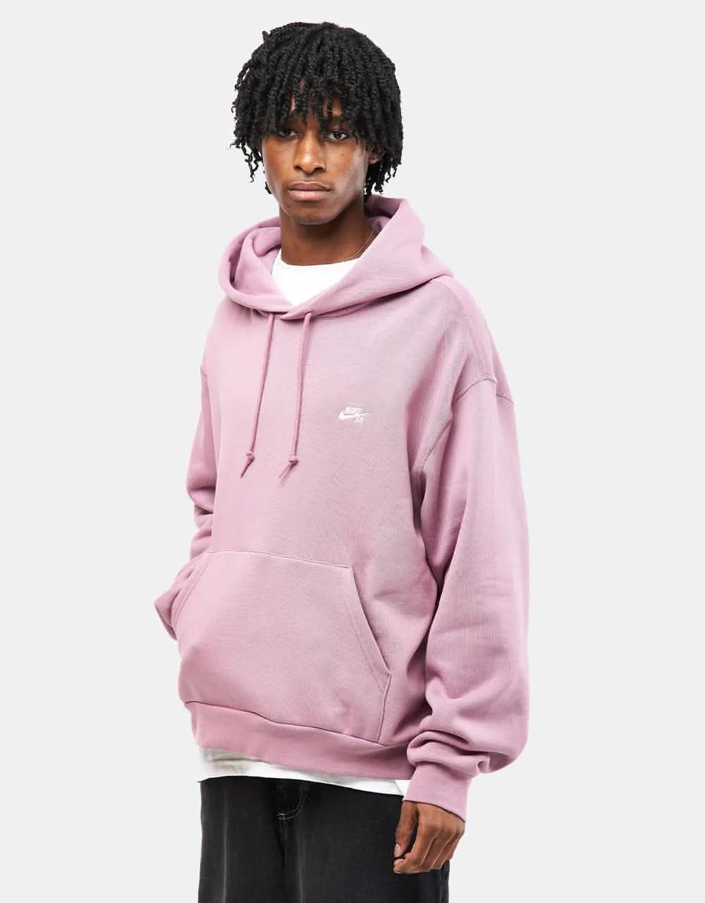 Nike SB Essential Logo Pullover Hoodie - Plum Dust/White