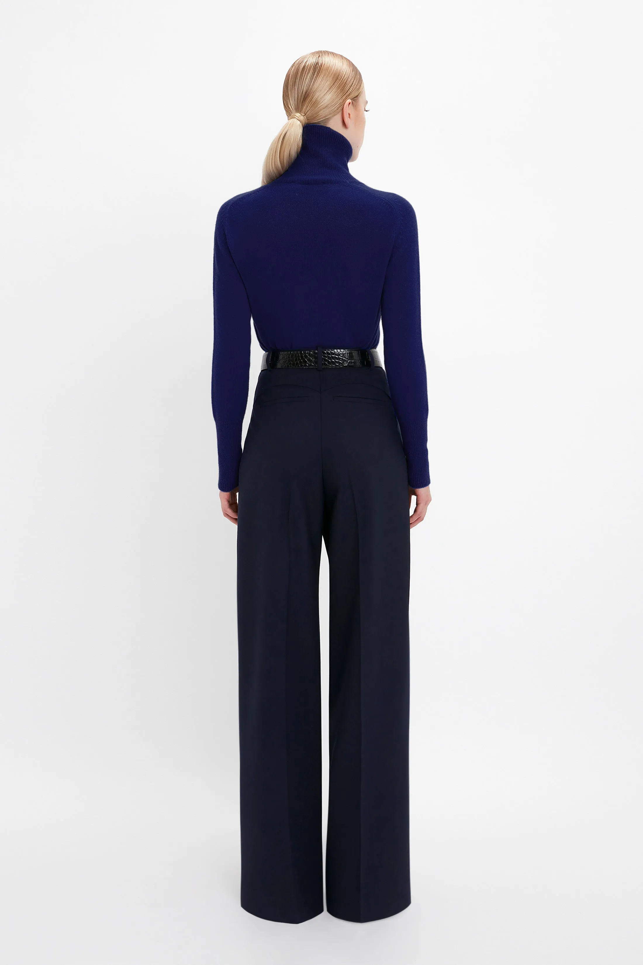 Polo Neck Jumper In Navy