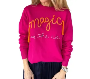 "magic In The Air" Crew Sweater In Fuchsia Rose