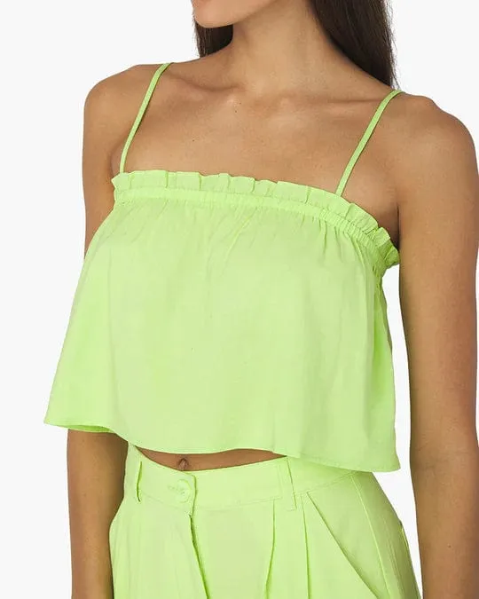 Ruffle Cami Top Sharp Green