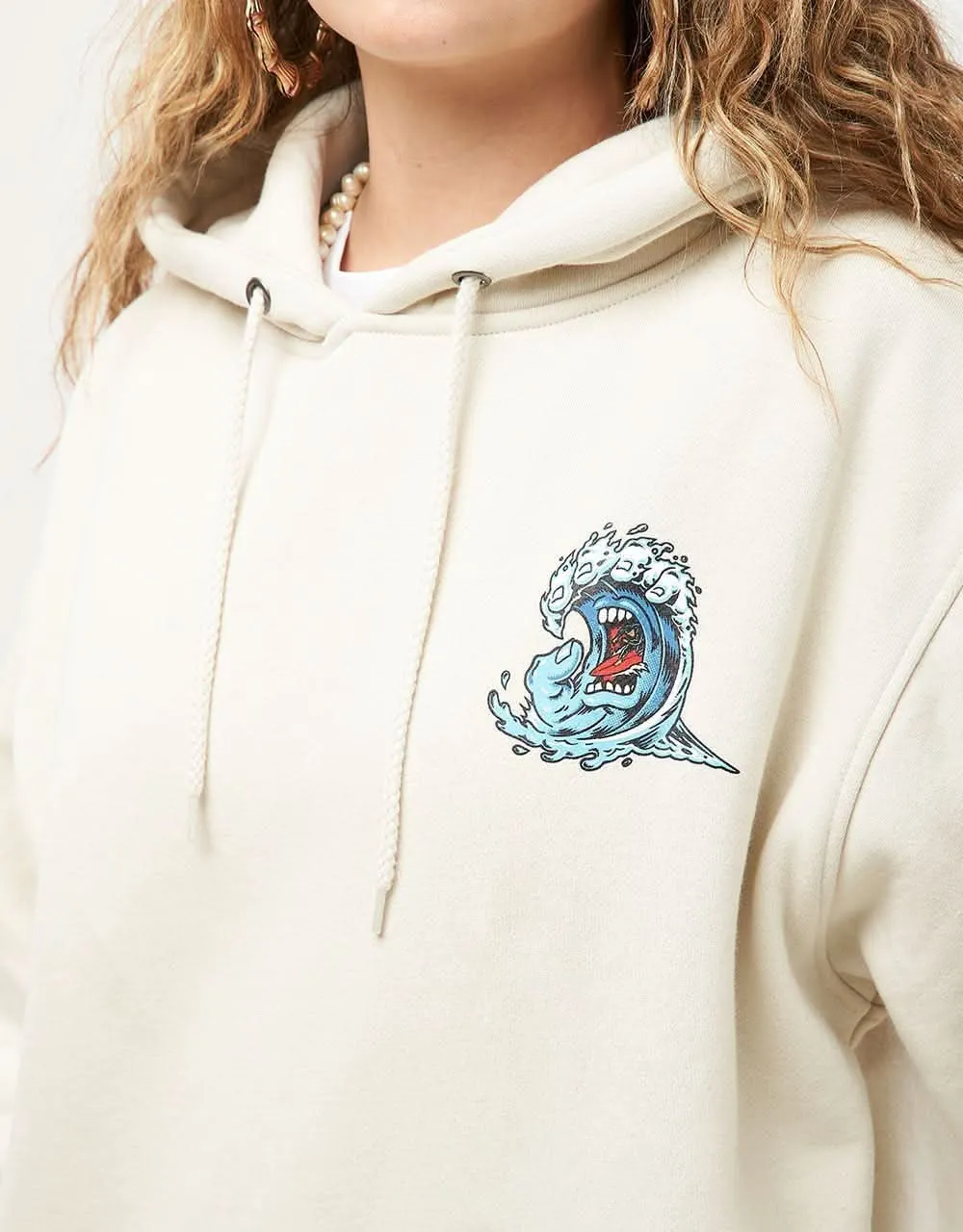 Santa Cruz Screaming Wave Pullover Hoodie - Light Grey