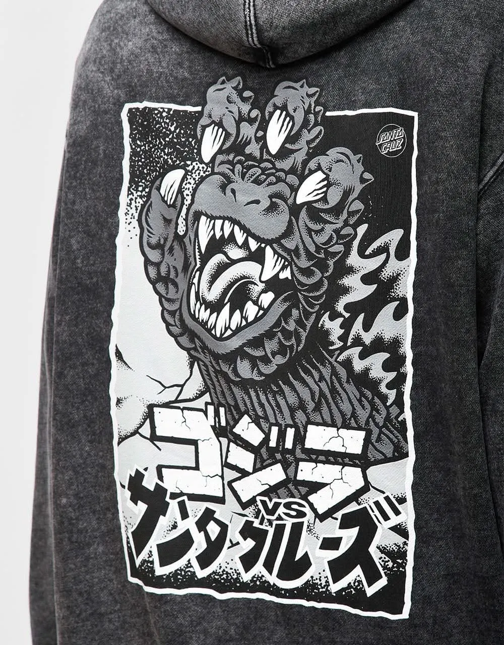 Santa Cruz x Godzilla Hand Heavyweight Pullover Hoodie - Black