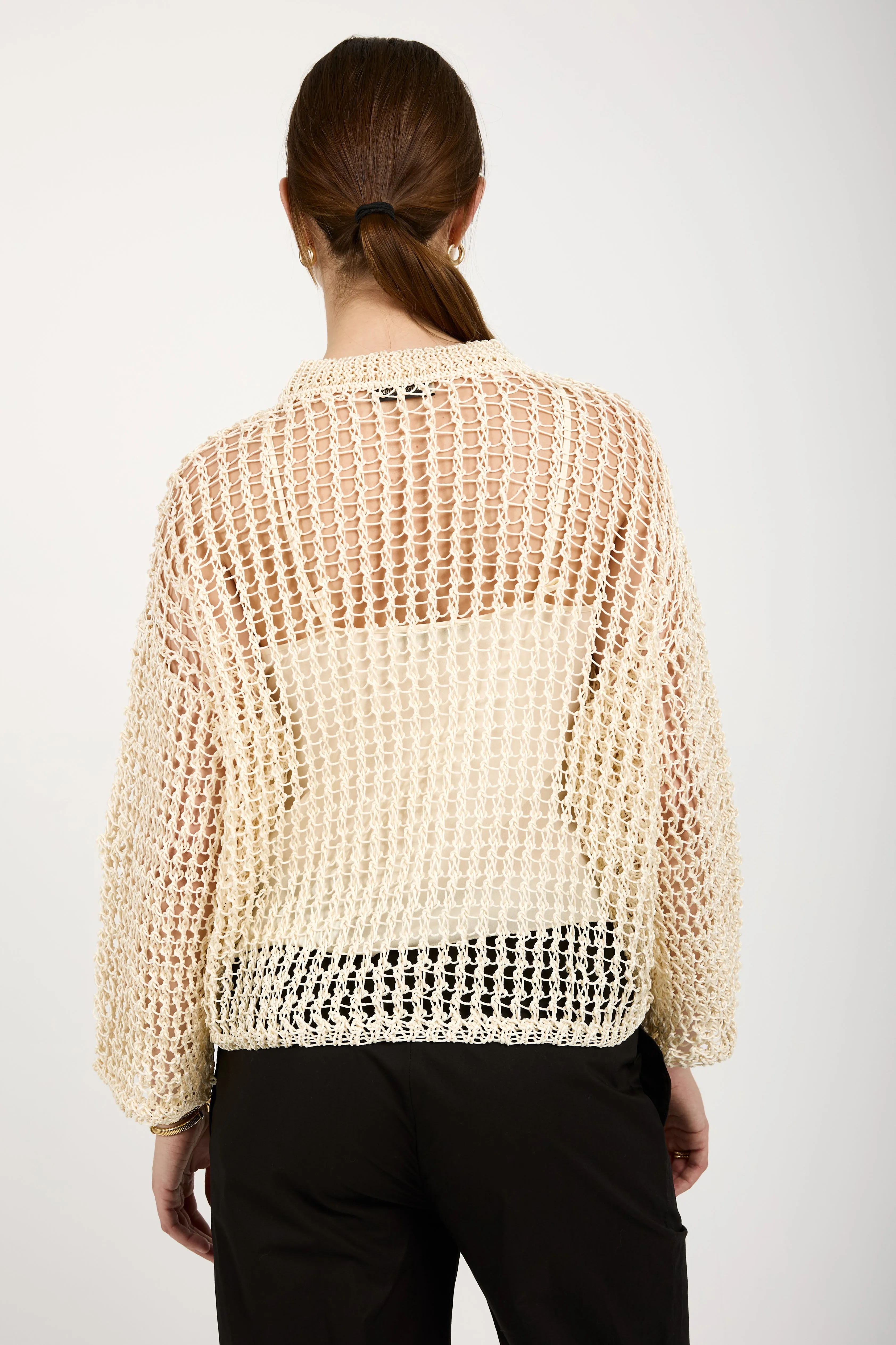 Silk Knit Sweater in Avorio