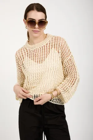 Silk Knit Sweater in Avorio