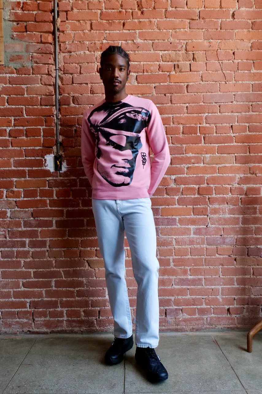 TOM OF FINLAND x WE ARE SPASTOR BIKER HEAD SWEATSHIRT - PINK