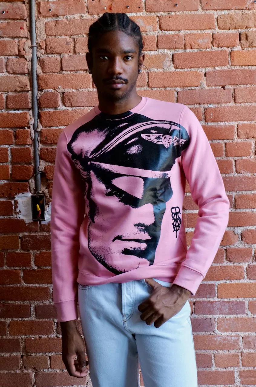 TOM OF FINLAND x WE ARE SPASTOR BIKER HEAD SWEATSHIRT - PINK