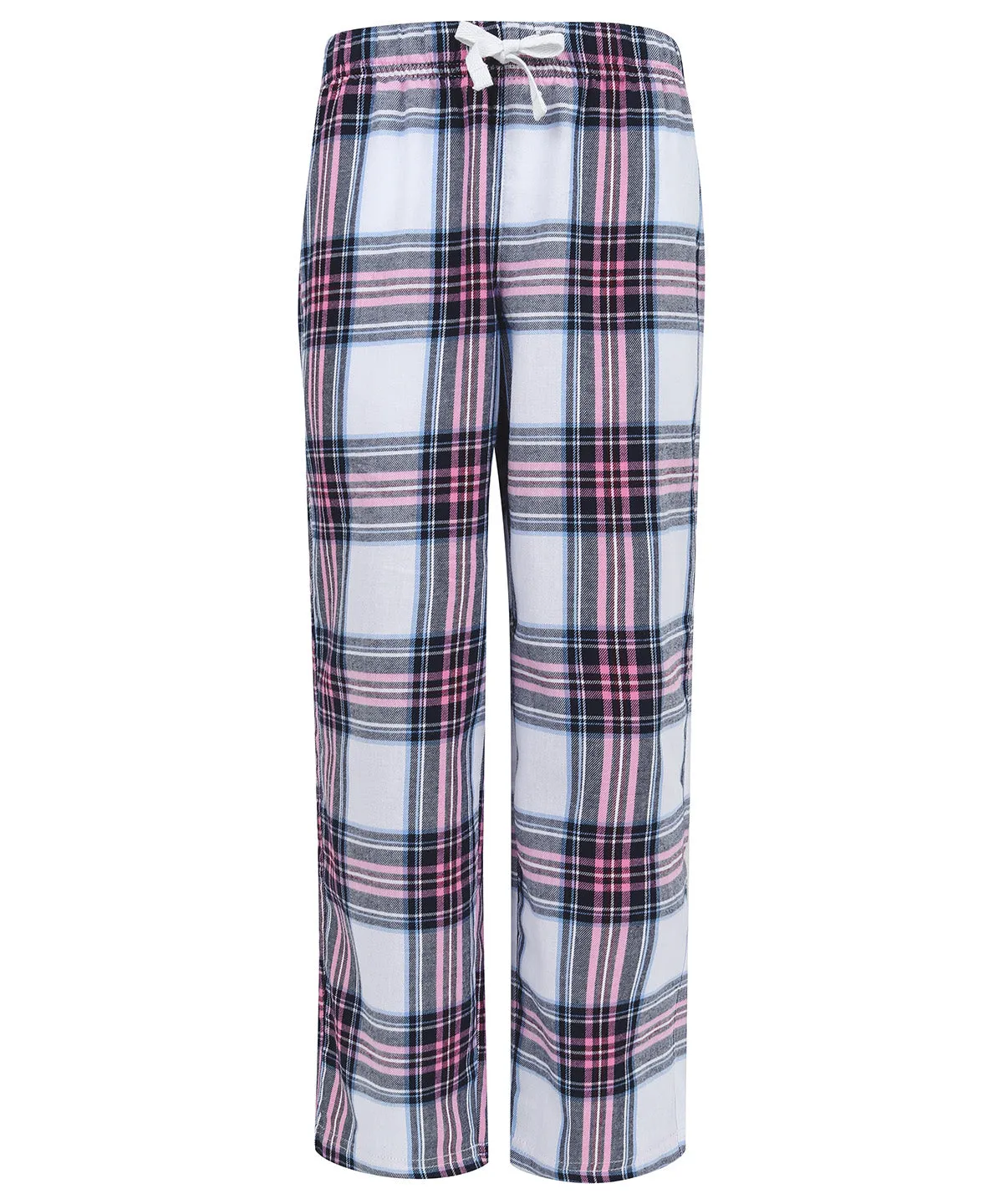 White/Pink Check - Kids tartan lounge pants