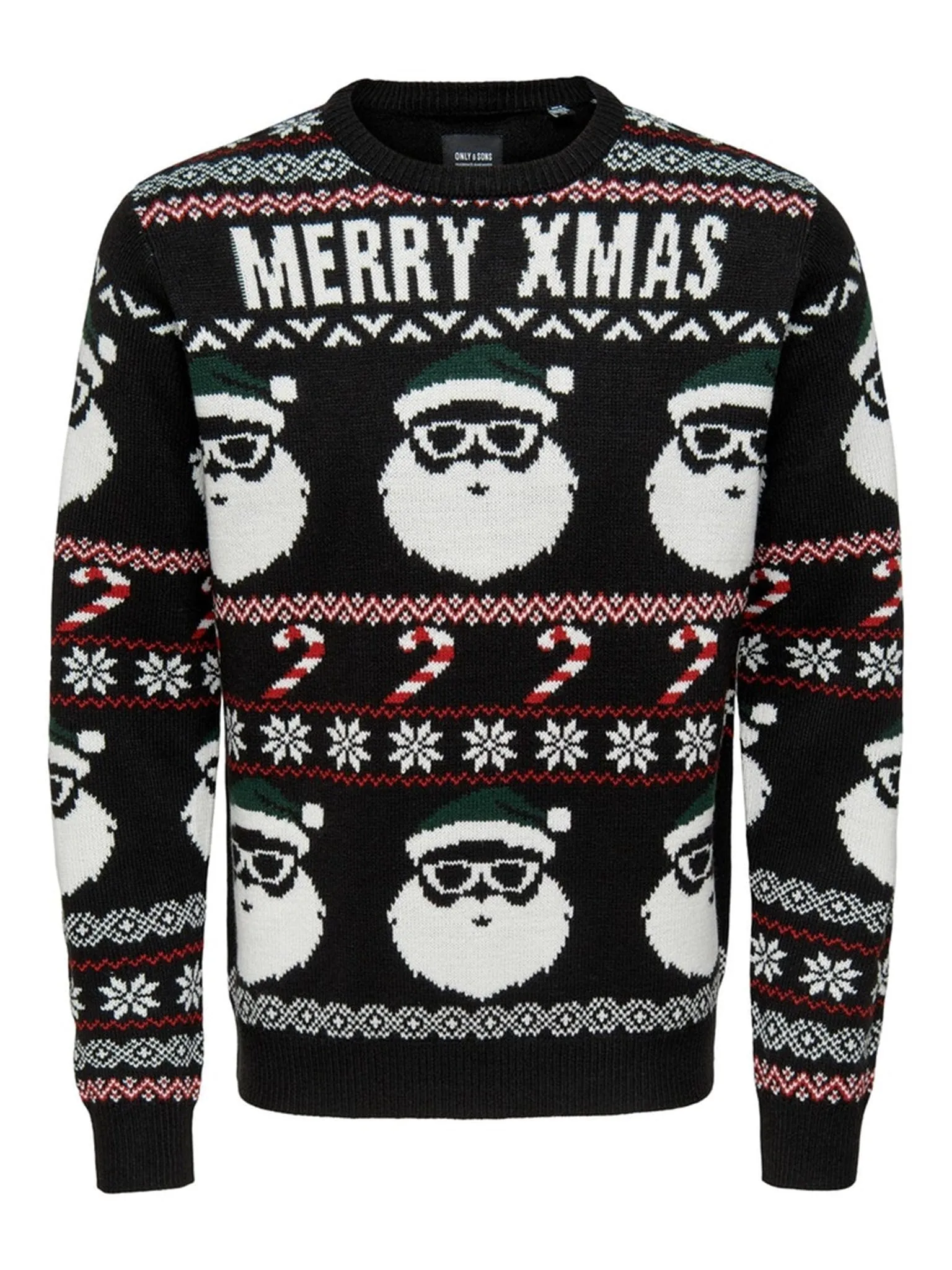 XMAS Santa Crewneck Knit - Black