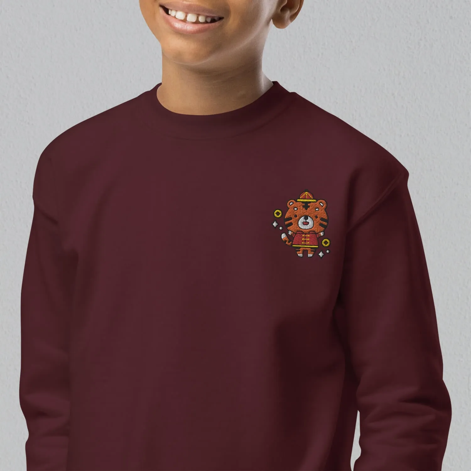 Year of the Tiger Embroidered Kids Sweatshirt